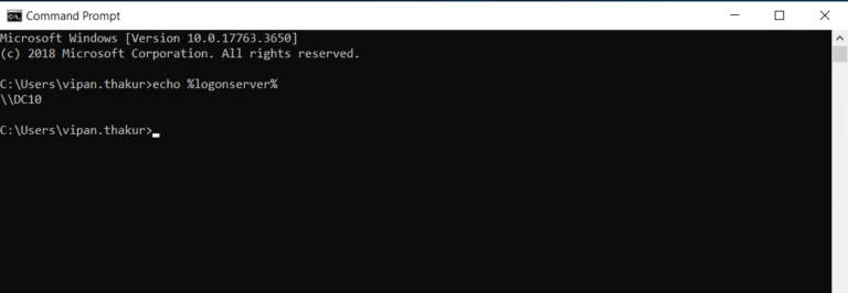 The %logonserver% environment variable shows the DC which authenticated ...